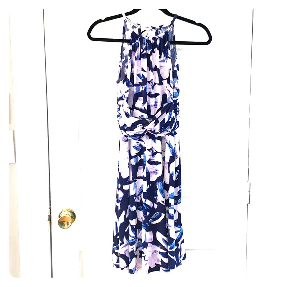 Purple and blue design dress